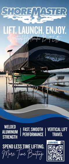 ShoreMaster Vertical Hydraulic Boat Lifts Retractable Banner