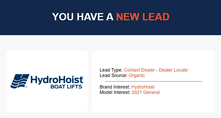 Example AIMBASE lead email