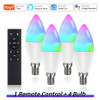 Wifi E14 Led Bulbs 220V Candle Light Tuya Smart Life Spotlight RGB Lamp with RF 2.4G Remote Group Voice Control Alexa Google