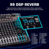 IKGE DP-10 Professional Gig Mixer DJ Mixer 99 DSP Reverb Adjustment Bluetooth Connection For Stage Performance, Recording Studio