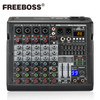 Freeboss 6 Channels Audio Mixer 99 DSP Effect 7 Band EQ Mixing Console USB PC Record Bluetooth Dj Sound Table 48V Radio AG-AT6