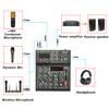 LOMEHO Audio Mixer 4 Channel Mini Portable Sound Mixing DJ Console Bluetooth USB Play Record Individual 48V Phantom Power AM-AX3