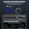 DGNOG PMX06 99 DSP 6-Channel Mixing Console Digital MP3 Input 48V Phantom Power 7-Stage EQ with Bluetooth PC Record