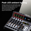 Professional 6 channels 99DSP Digital screen Audio mixer Sound Card DJ Mixing Console With USB Interface 48V MP3 for Recording