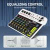 Debra V4/V8 Audio Mixer DJ Controller with Bluetooth USB 48V Phantom Power 4/8Channel Audio Mixer for Karaoke PC Recording