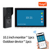 TUYA Wifi Video Doorbell 1080P 10 Inch 7 Color Touch Screen Smart APP Home Visual Intercom Kits for RFID Access Control System