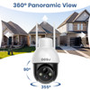 AOSU 3MP PTZ Solar WiFi Camera Built-in Battery Wireless Security Camera PIR Detection 2-Way Audio Outdoor CCTV Camera
