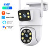 4K 8MP Tuya Dual Lens WIFI Camera PTZ Outdoor Dual Screen Ai Human Auto Tracking Security Camera Surveillance with Alexa Google