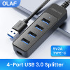 USB 3.0 Power Adapter 4 Port Multi USB Splitter Hub USB Hub 2.0 Type C HUB Multiple Expander High Speed For Computer Accessorie