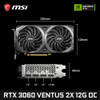 MSI GeForce RTX 3060 VENTUS 2X 12G OC Gaming Graphics Card 12GB GDDR6 192-bit HDMI DP PCI-E 4.0 8Pin Desktop Full New Video Card