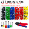 200/450/800/1250/1800/1900Pcs Sturdy Cold Pressed Insulated Wire Connect Crimp Terminals Electrical Tube Insulated E0508 E1508