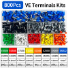 200/450/800/1250/1800/1900Pcs Sturdy Cold Pressed Insulated Wire Connect Crimp Terminals Electrical Tube Insulated E0508 E1508