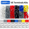 200/450/800/1250/1800/1900Pcs Sturdy Cold Pressed Insulated Wire Connect Crimp Terminals Electrical Tube Insulated E0508 E1508