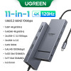 UGREEN 12-in-1 USB HUB Type-C to 2HDMI 4K120Hz DP USB3.2 10Gbps SD/TF RJ45 PD100W for MacBook Dell HP Laptop Accessories Docking