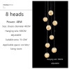 Nordic Glass Ball Led Pendant Lamp Gold Silvery for Staircase Living Room Hall Chandelier Home Decor Fixture