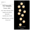 Nordic Glass Ball Led Pendant Lamp Gold Silvery for Staircase Living Room Hall Chandelier Home Decor Fixture
