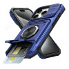 Military quality Case For iPhone 11 13 14 15 16 Pro Max Magnetic Rotated Ring Kickstand Heavy Duty Drop Protection Wallet Cover