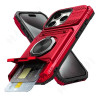 Military quality Case For iPhone 11 13 14 15 16 Pro Max Magnetic Rotated Ring Kickstand Heavy Duty Drop Protection Wallet Cover