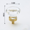 Crystal Glass Furniture Handle Gold Base Transparent Kitchen Cabinet Knobs Cupboard Wardrobe Drawer Pull Handles Home Decor