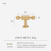 Nurlin French Luxury Solid Brass Cabinet Furniture Drawer Cabinet Door Handle Round Knobs T-Bar Wardrobe Pull