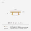 Nurlin French Luxury Solid Brass Cabinet Furniture Drawer Cabinet Door Handle Round Knobs T-Bar Wardrobe Pull
