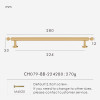Nurlin French Luxury Solid Brass Cabinet Furniture Drawer Cabinet Door Handle Round Knobs T-Bar Wardrobe Pull