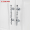 KEDLO European retro light luxury drawer gold long pull style kitchen cabinet silver Pull Knob drawer antique handle