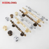 KEDLO European retro light luxury drawer gold long pull style kitchen cabinet silver Pull Knob drawer antique handle