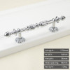 KEDLO European retro light luxury drawer gold long pull style kitchen cabinet silver Pull Knob drawer antique handle