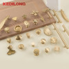 KEDLO European style minimalist solid brass cabinet DIY pull handle classical luxury drawer gold knob cabinet door long handle