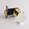Light Luxury Invisible Lock Single-sided Handle Portable Door Lock Gold Indoor Background Wall Globe Lock Crystal Door Handle