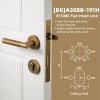 DOOROOM Luxury Door Lock Brass Hammered Polished Bedroom Door Handle Indoor Hidden Single Lock Interior Bathroom Wood Door Lever