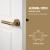 DOOROOM Luxury Door Lock Brass Hammered Polished Bedroom Door Handle Indoor Hidden Single Lock Interior Bathroom Wood Door Lever