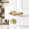 Interior Bedroom Door Lock Gold Room Home Wooden Door Handle Split Body Mute Magnetic Suction Retro French Room Door Lock