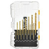 DEWALT DW1361 Titanium Twist Drill Bit Set Woodworking Metal HSS High Speed Steel Drill Bits 21-Pcs Tool Attachments