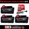 For Milwaukee M18 Battery 18V 12.0Ah 9.0Ah Replacement Lithium Battery for Milwaukee M18 48-11-1815 48-11-1850 2604-22 Battery