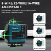 Makita 16 Lines Laser Level 4D High-Precision Green Line Self Leveling Portable 360 Green Beam Horizontal Vertical Laser Level