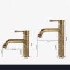 Antique Carved Bathroom Faucet Brass Basin Faucets Hot & Cold Bathroom Sink Faucet Deck Mounted Lavotory Faucet Mixer Water Tap