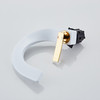 Basin Faucet Brass Hot and Cold Wash Basin Faucet White with Gold Bathroom Basin Modern Minimalist Creative Faucet PP-12085