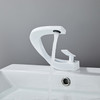 Basin Faucet Brass Hot and Cold Wash Basin Faucet White with Gold Bathroom Basin Modern Minimalist Creative Faucet PP-12085