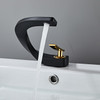 Basin Faucet Brass Hot and Cold Wash Basin Faucet White with Gold Bathroom Basin Modern Minimalist Creative Faucet PP-12085