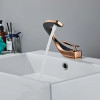 Basin Faucet Brass Hot and Cold Wash Basin Faucet White with Gold Bathroom Basin Modern Minimalist Creative Faucet PP-12085