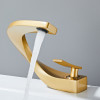 Basin Faucet Brass Hot and Cold Wash Basin Faucet White with Gold Bathroom Basin Modern Minimalist Creative Faucet PP-12085