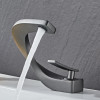 Basin Faucet Brass Hot and Cold Wash Basin Faucet White with Gold Bathroom Basin Modern Minimalist Creative Faucet PP-12085