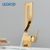 ULGKSD Bathroom Basin Faucet Modern Sink Brass Waterfall Hot&Cold Mixer Tap Deck Mounted Single Hole Crane Fash Basin Tap