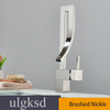 ULGKSD Bathroom Basin Faucet Modern Sink Brass Waterfall Hot&Cold Mixer Tap Deck Mounted Single Hole Crane Fash Basin Tap