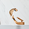 Tuqiu Bathroom Faucet Brass Rose Gold White Bathroom Basin Faucet Cold Hot Water Mixer Sink Tap Deck Mounted Black Rose Gold Tap