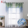 Modern White Sheer Tulle Curtains for Living Room Hall Bedroom Window Sheer Curtain Home Decor Custom Size Floral Door Drapes