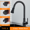 Antique Kitchen Faucet Pull Out Spray Kitchen Sink Single Handle Deck Mount Water Crane 360° Rotation Hot Cold Water Mixer Tap