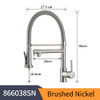 Kitchen Faucets Brush Brass Faucets for Kitchen Sink Single Lever Pull Down Spring Spout Mixers Tap Hot Cold Water Crane 9009